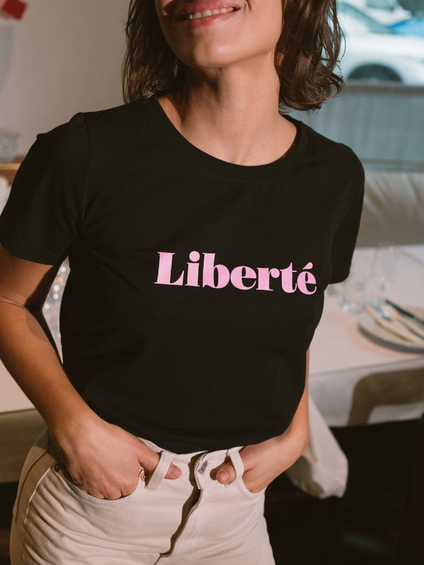 koszulka Liberte czarna - róż