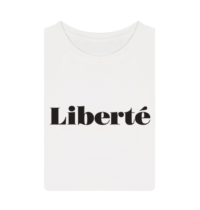 Biały t-shirt z nadrukiem - Liberté